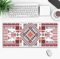 Anime pattern gaming mouse pad with non-slip rubber base on desk surface
