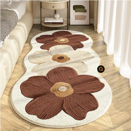 Flower shaped cashmere bedside blanket with alien cartoon design in multiple colour options
