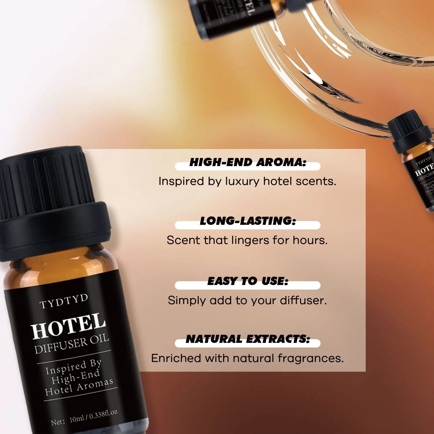 10ml glass bottle of Natural Plant Fragrance Essential Oil with dropper