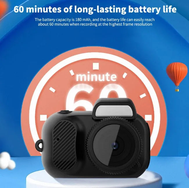 Black Y3000 model HD outdoor sports camera with 0.96-inch display screen, shown with optional memory card.