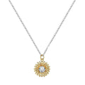 925 silver sunflower necklace for women with adjustable length and geometric pendant design