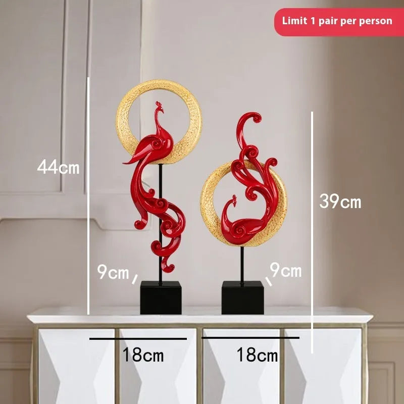 Synthetic resin Phoenix ornament in European style decorative design