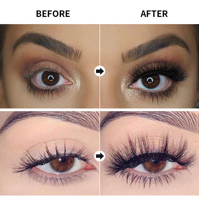 Black waterproof curling mascara with sweat-proof smudge-resistant formula in packaging