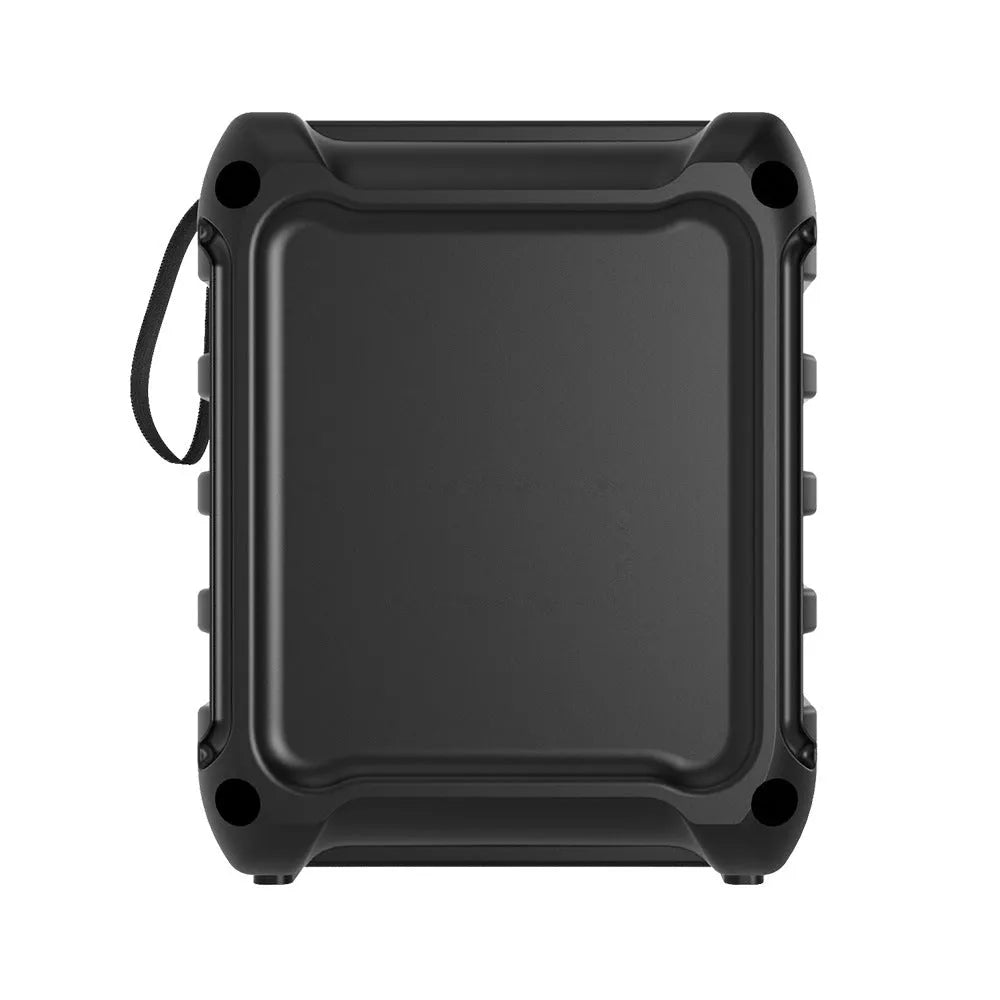 Portable Bluetooth speaker in colour 3107 showing compact 110mm size with USB charging cable