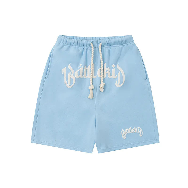 Cotton blend cropped sweatpants in loose street style with four colour options