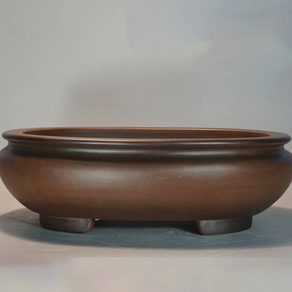 Purple clay handmade ceramic desktop flowerpot measuring 58x47x18 cm for indoor office and home use