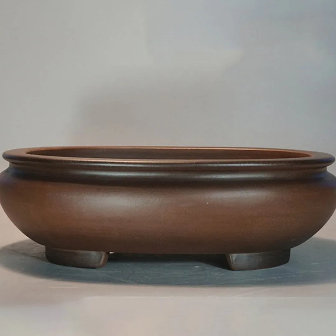 Purple clay handmade ceramic desktop flowerpot measuring 58x47x18 cm for indoor office and home use