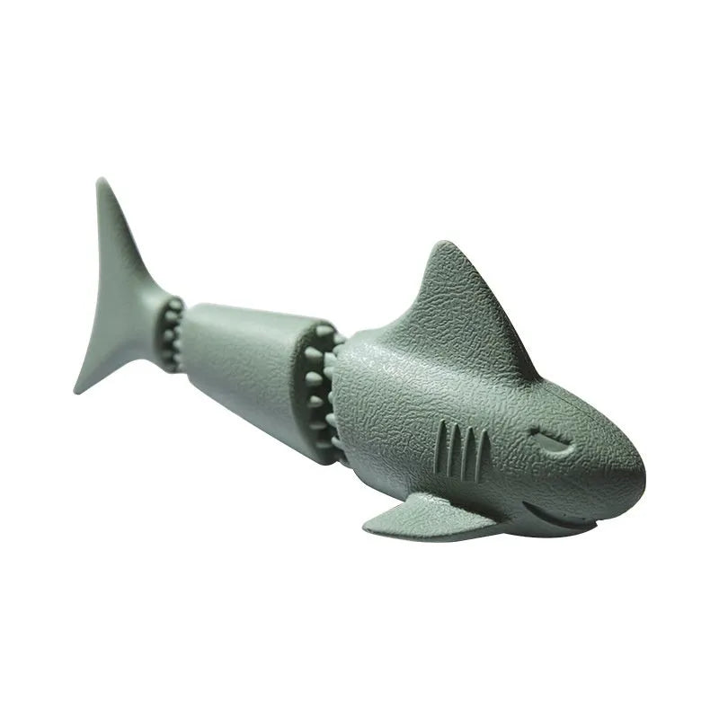 Blue and green deep sea shark rubber dog toys for aggressive chewers