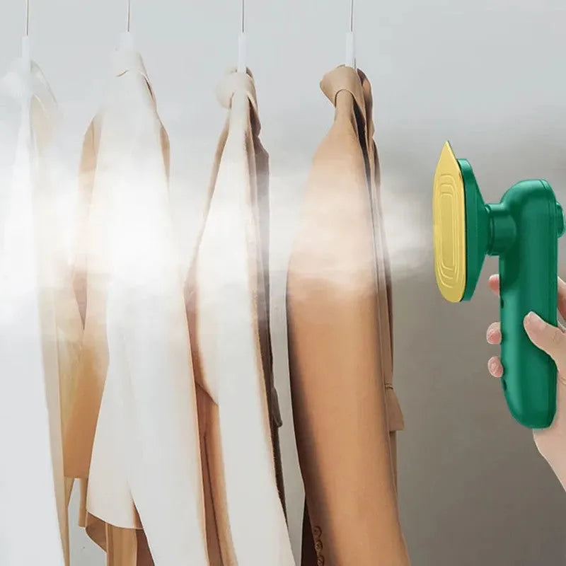 Dark green portable hanging ironing machine with ceramic panel and compact handheld design