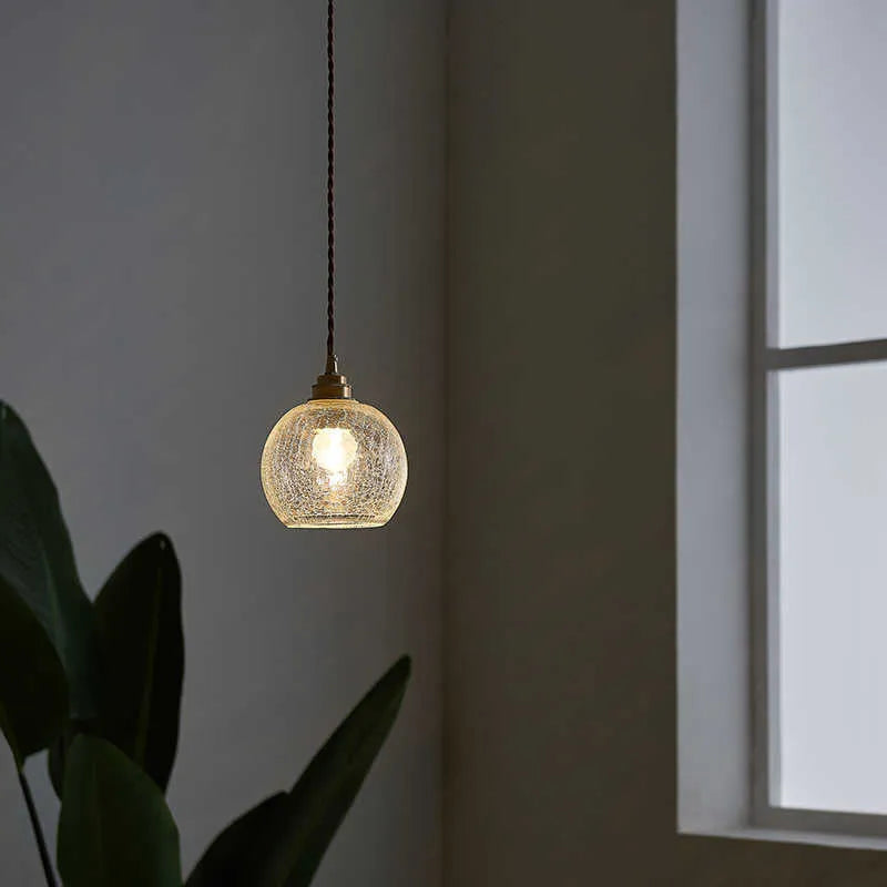 Brass chandelier with glass ball shades in diamond colour, showing 17.5cm by 15cm size
