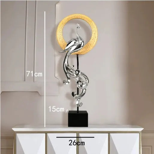 Synthetic resin Phoenix ornament in European style decorative design