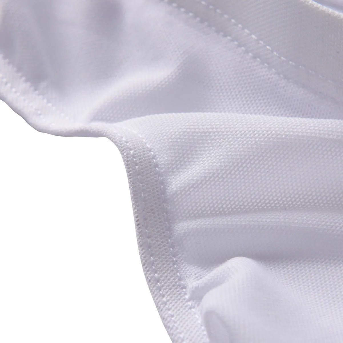 Men's black ice silk triangle briefs with mid waist design showing quick-drying nylon fabric texture