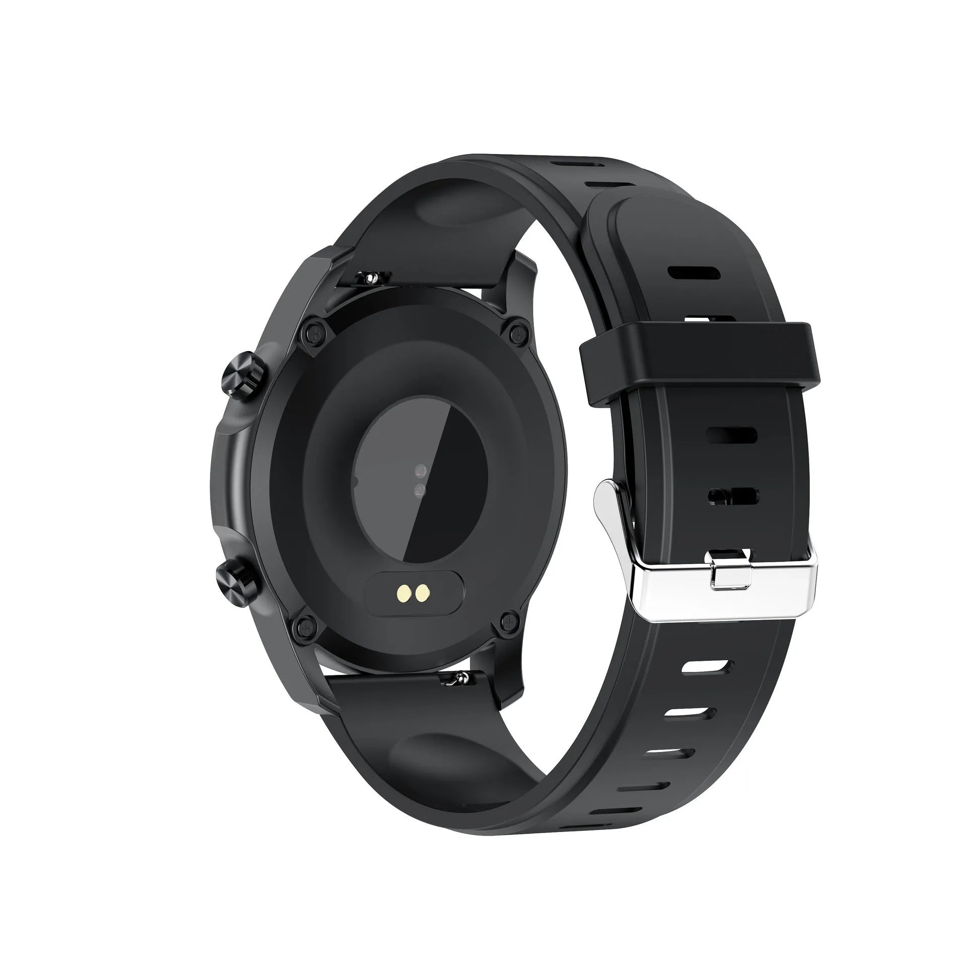 Black or grey smart bracelet with 1.3-inch screen on wrist, showing body temperature readout.