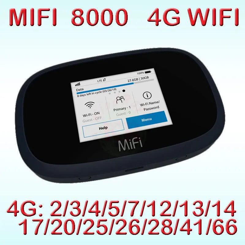 Black portable 4G wireless router with dual-core processor and compact design