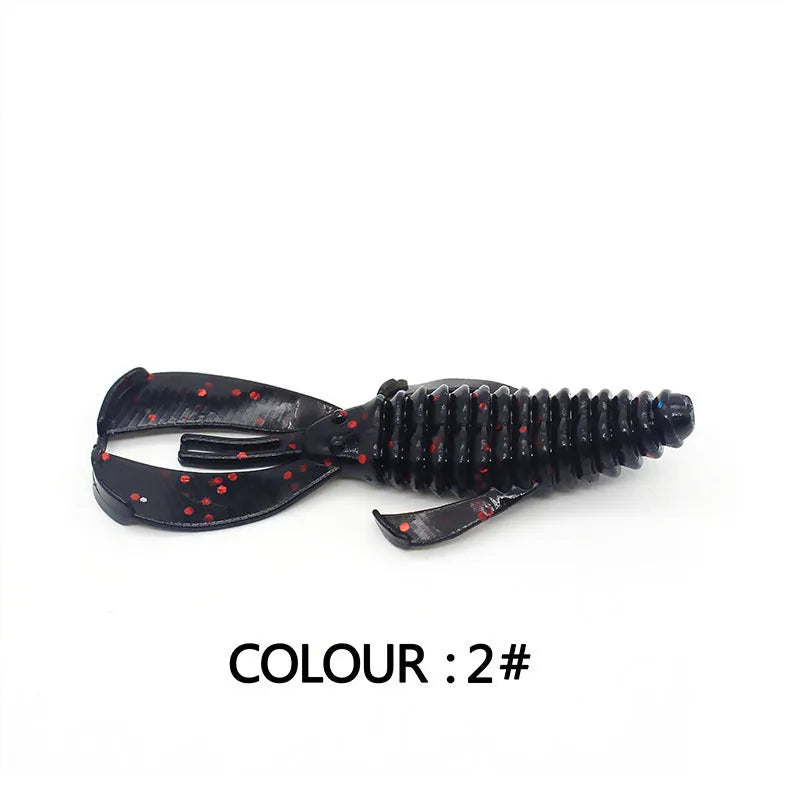 PVC soft plastic fishing lure in a selection of colours, shown in 8cm and 12cm sizes.