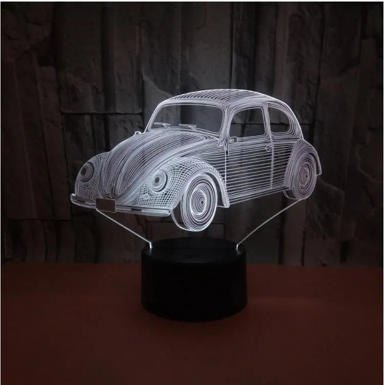 Colourful LED table lamp with touch remote control on black base
