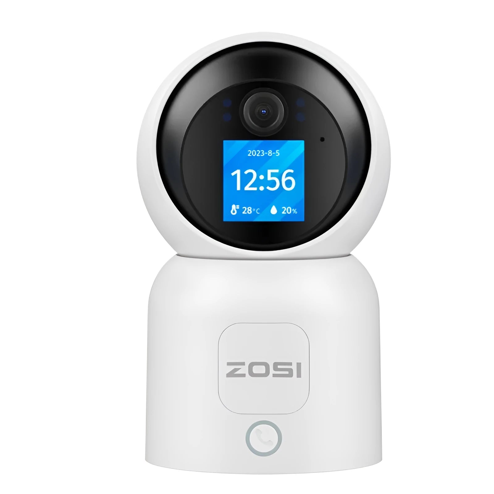 Zhou Shi wireless indoor home security camera with 5-inch colour screen on wall bracket