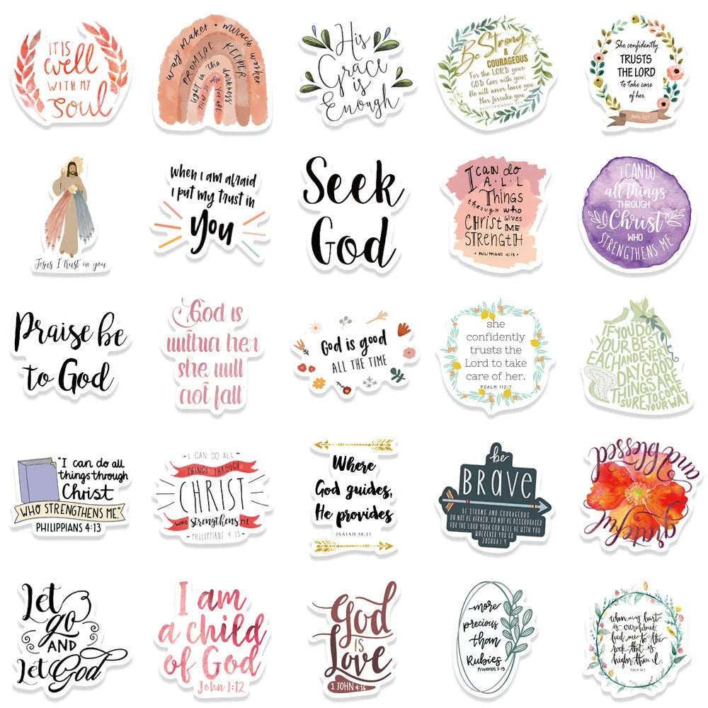 Set of 50 printed graffiti stickers with random patterns for laptop and notebook decoration