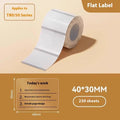 Transparent waterproof adhesive label stickers in multiple rectangular and circular sizes on thermal synthetic paper
