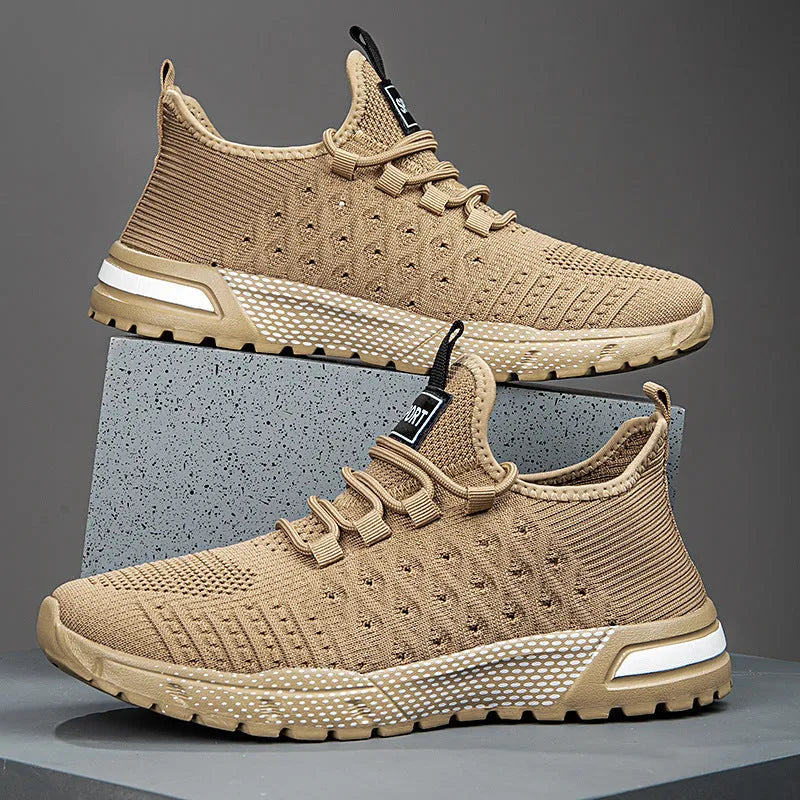 Men's solid-colour casual shoes with mesh upper in six colour options