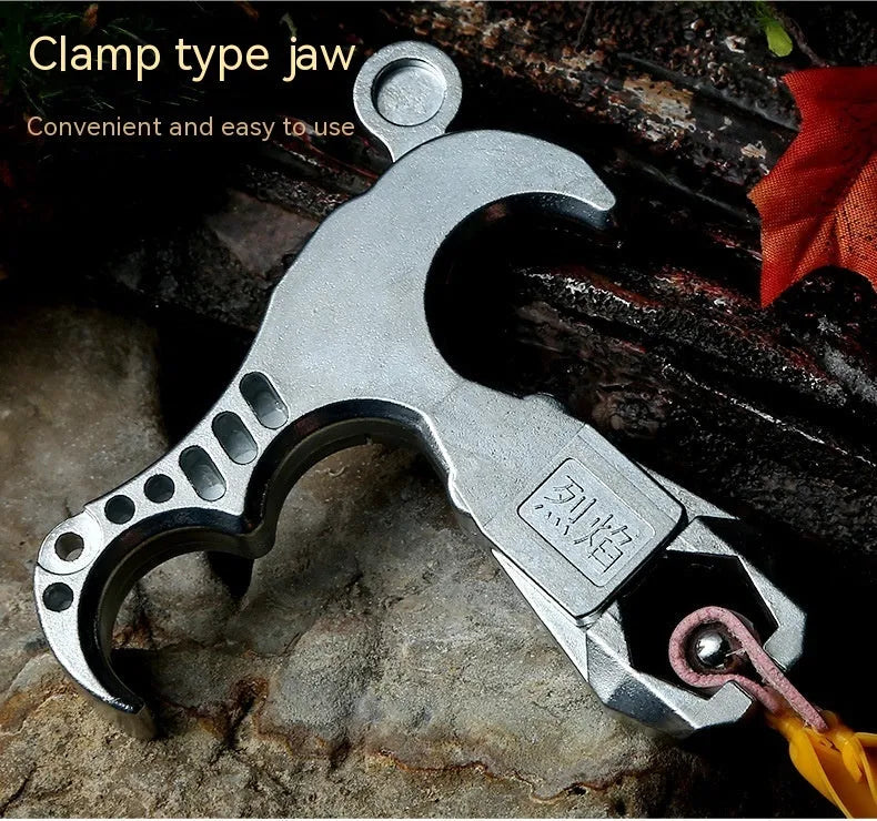 Alloy archery release aid with two-axis harpoon clip mechanism