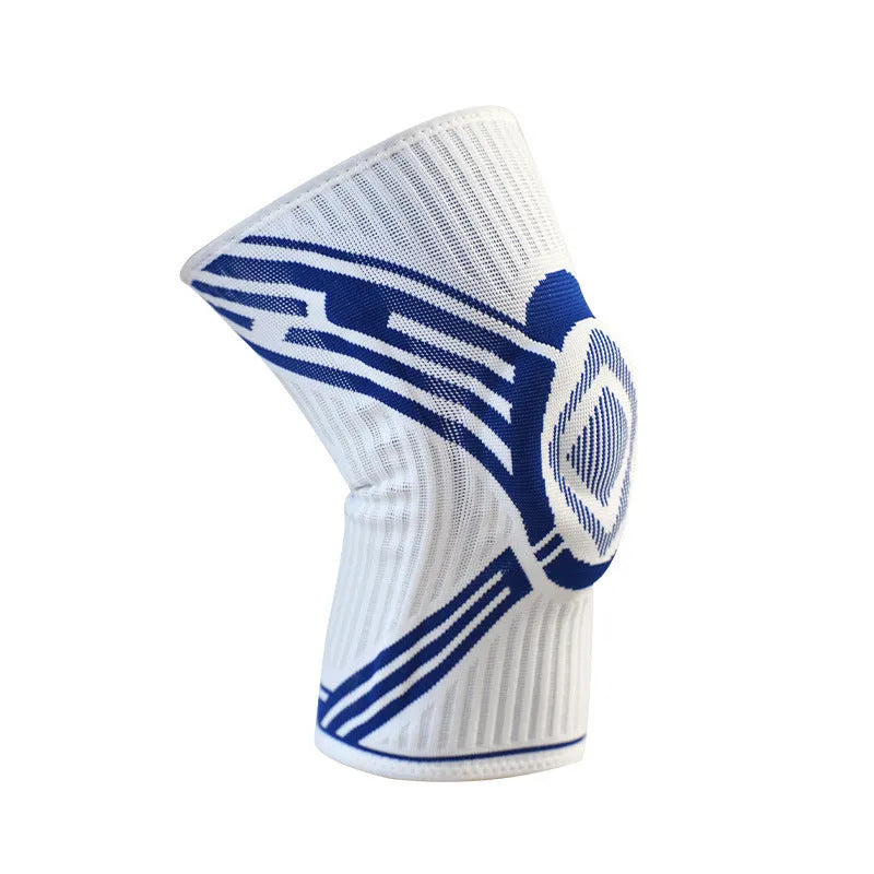 Blue cotton knee pads for adult sports with high elasticity design