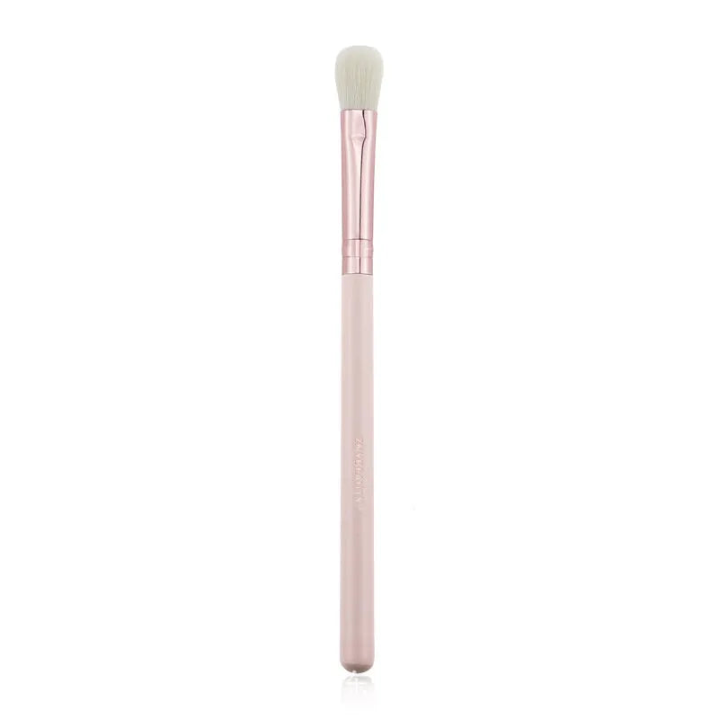 26 piece pink makeup brush set with wooden handles in protective PU storage bag