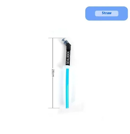 Plastic portable straw with suction tube for outdoor hydration during mountain climbing and biking
