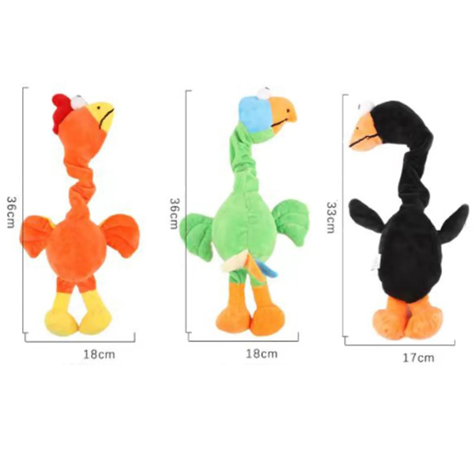 Screaming chicken squeaky dog toy in orange with bite-resistant construction