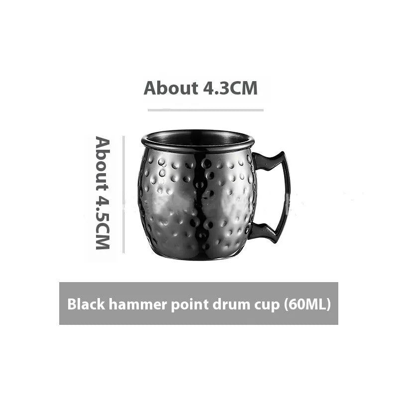 Stainless steel Moscow mule cup with copper plating in multiple colour options and capacity sizes