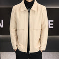 East Season men's casual polo collar jacket in cotton blend fabric with side seam pockets