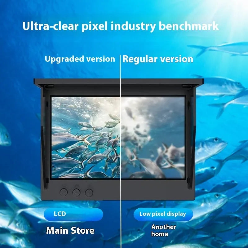 Underwater fish finder camera with 4.3-inch screen displaying clear underwater imagery for anglers