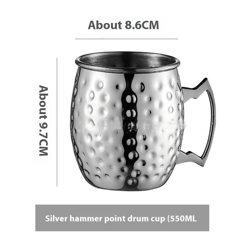 Stainless steel Moscow mule cup with copper plating in multiple colour options and capacity sizes