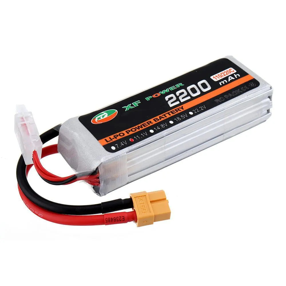 XF Power black 14.8V 1000mAh 75C 4S graphene drone battery with red XT60 plug