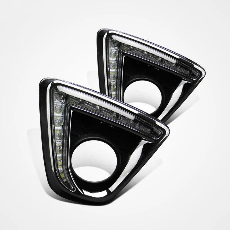 Mazda CX-5 daytime running light LED unit with electroplated metal housing and 12V electrical connection