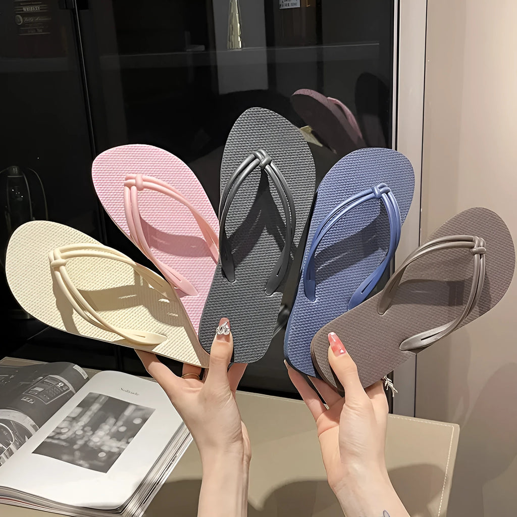 Men's PVC flip flops with toe covering design in various colours on white background