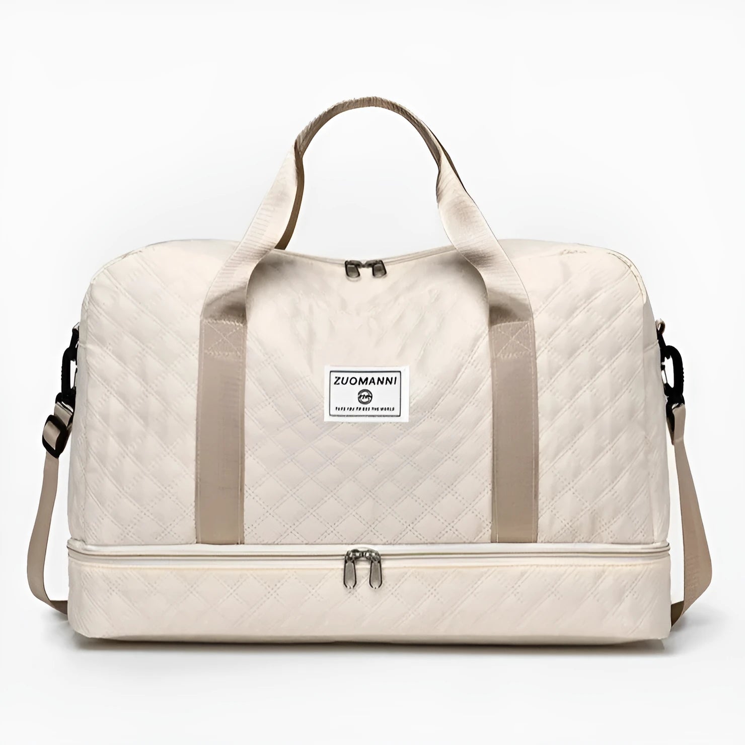 Oxford cloth travel bag with 36-55 litre capacity for leisure trips and buggy use in solid colour options