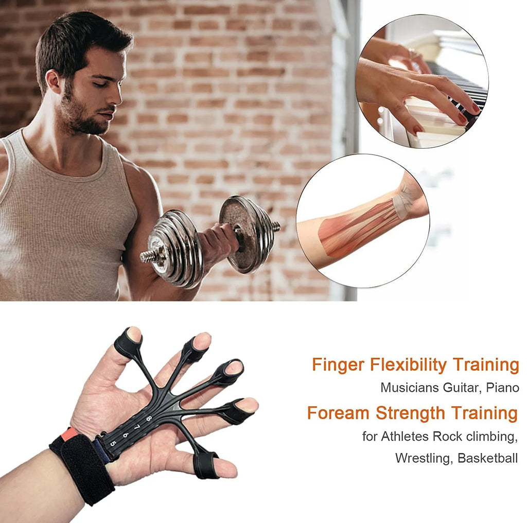 Silicone finger flexion extension trainer with adjustable belt for adult rehabilitation