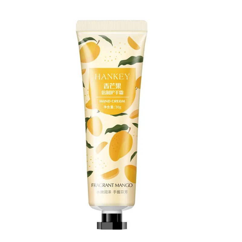 30g tube of fruit-based hand cream with eleven formula options including avocado and green tea