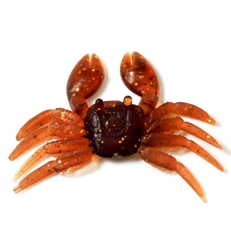 8cm PVC crab fishing lure artificial bait in red and brown colour options