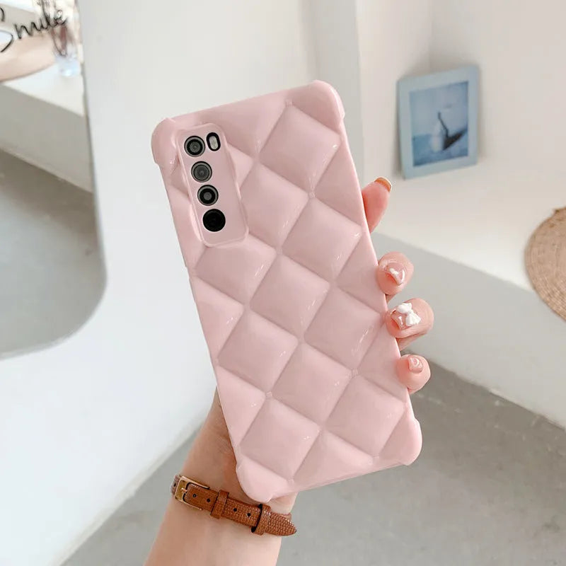 Silicone Huawei smartphone case in solid colours showing back cover design for P30 P40 Mate40 Nova series phones