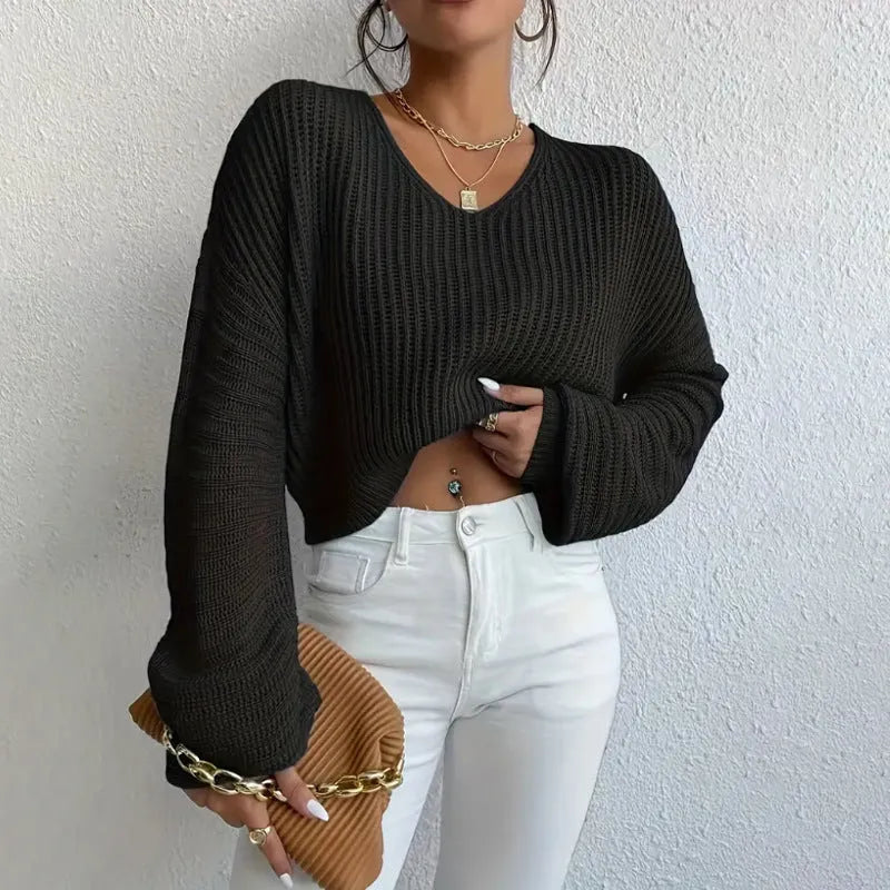 Women's solid colour long sleeve pullover in polyester fabric available in five colours