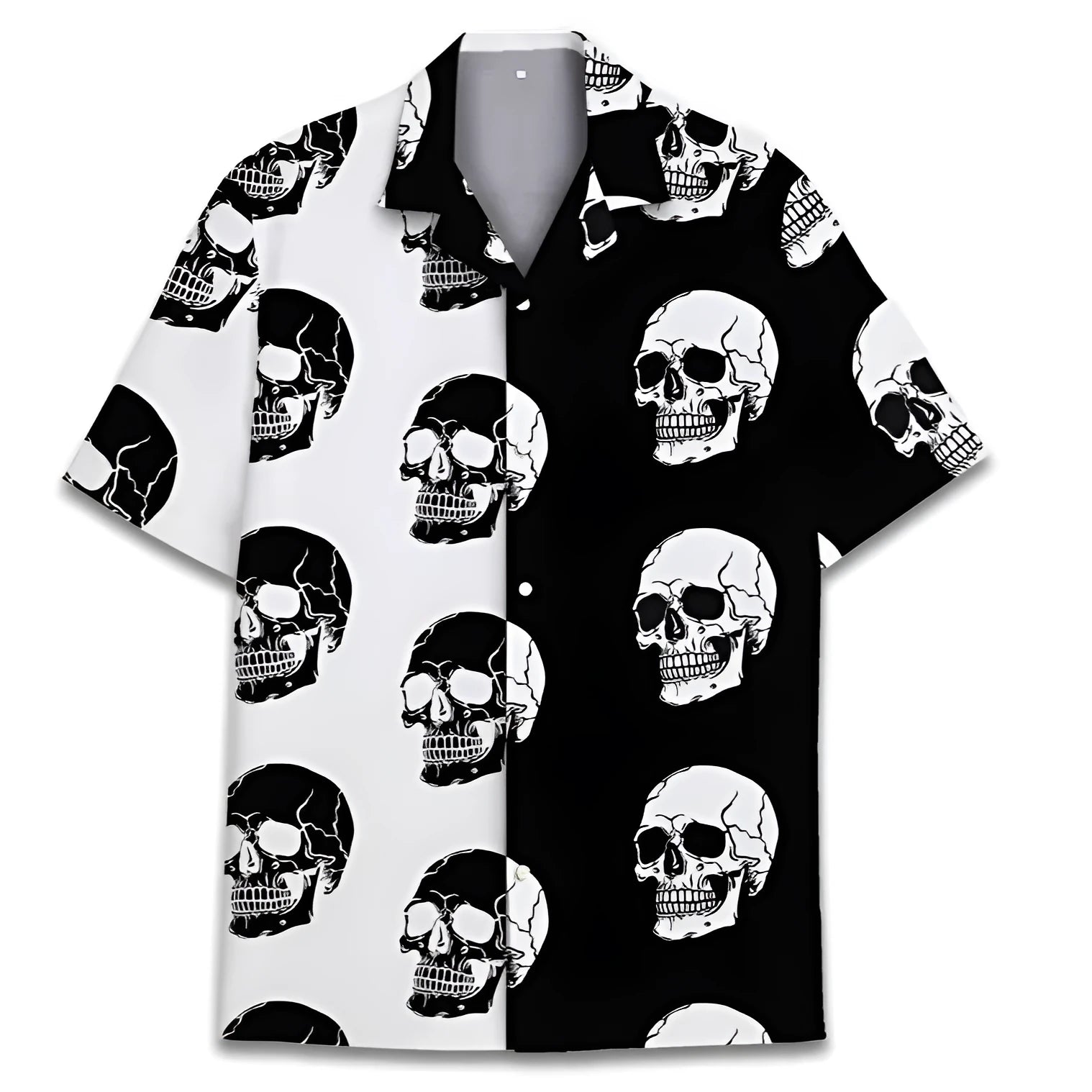 Men's Cuban collar Hawaiian shirt with digital printed pattern in summer weight polyester fabric