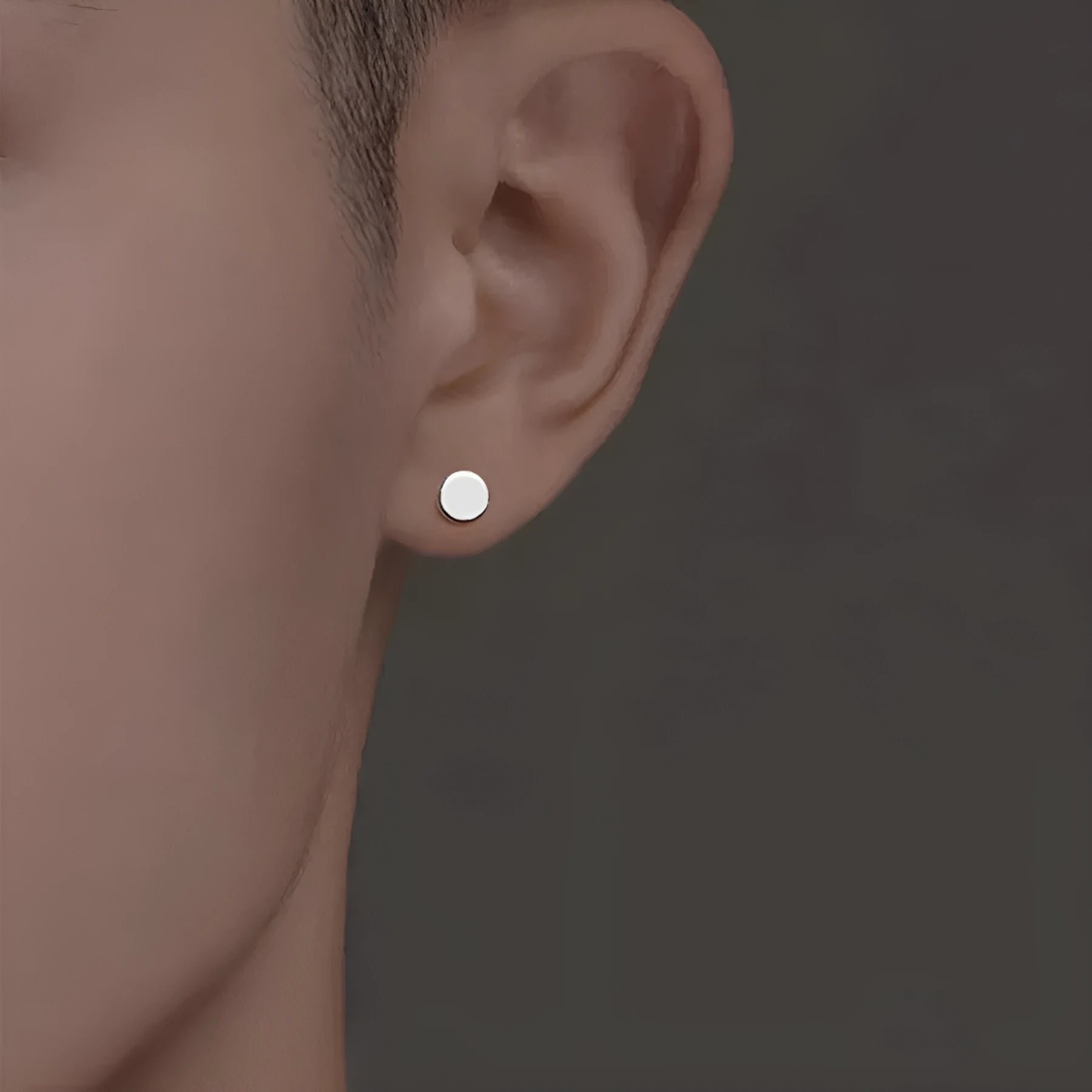 S999 sterling silver flat ear bone studs in silver and black colours, showing six size options from 3mm to 8mm diameter
