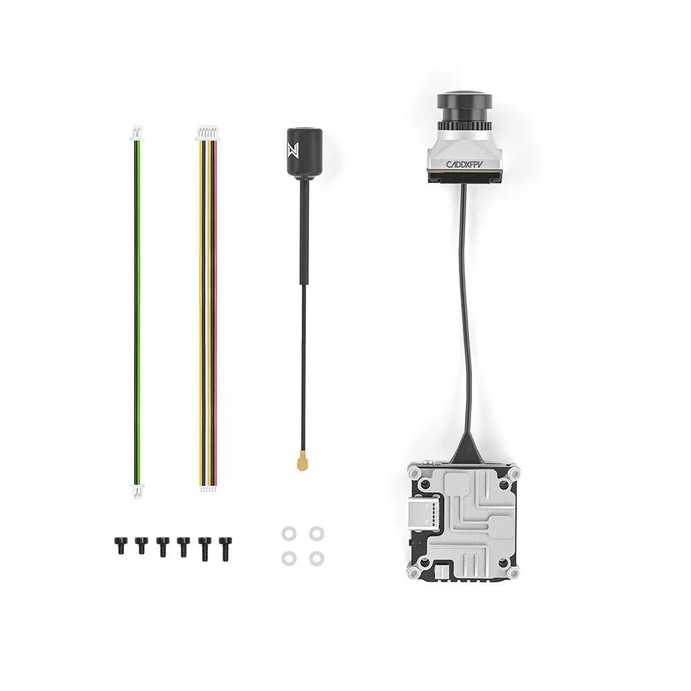 Silver Caddx DJI FPV digital image transmission machine body kit with wires and screws