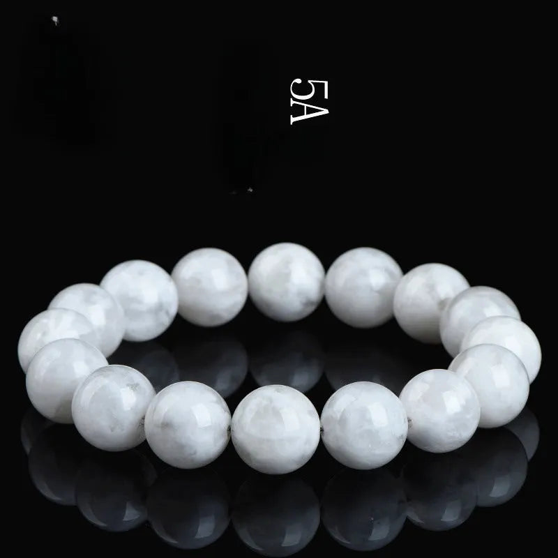 Natural blizzard snowflake round crystal bead women's bracelet with Ruyi and Xiangyun design.