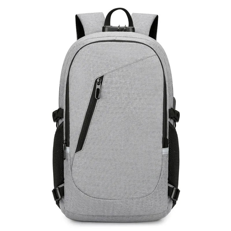 Oxford cloth computer backpack in blue colour with 20-35L capacity showing street trend style