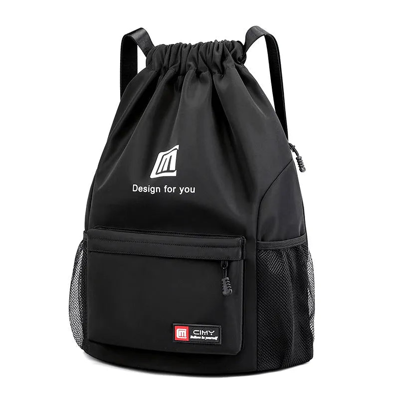 Waterproof Oxford travel backpack in multiple colours with drawstring closure and shoulder straps