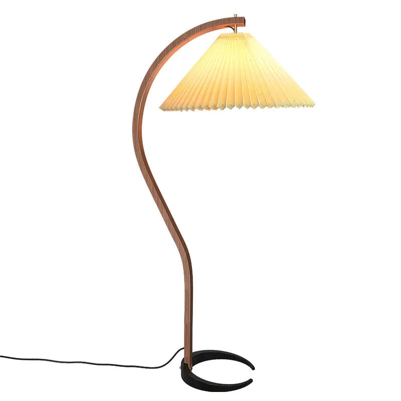 Vertical retro table lamp with fabric shade in choice of white or wine red colours