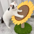 Natural sisal cat scratching board with nest house in imitated lawn sunflower colour